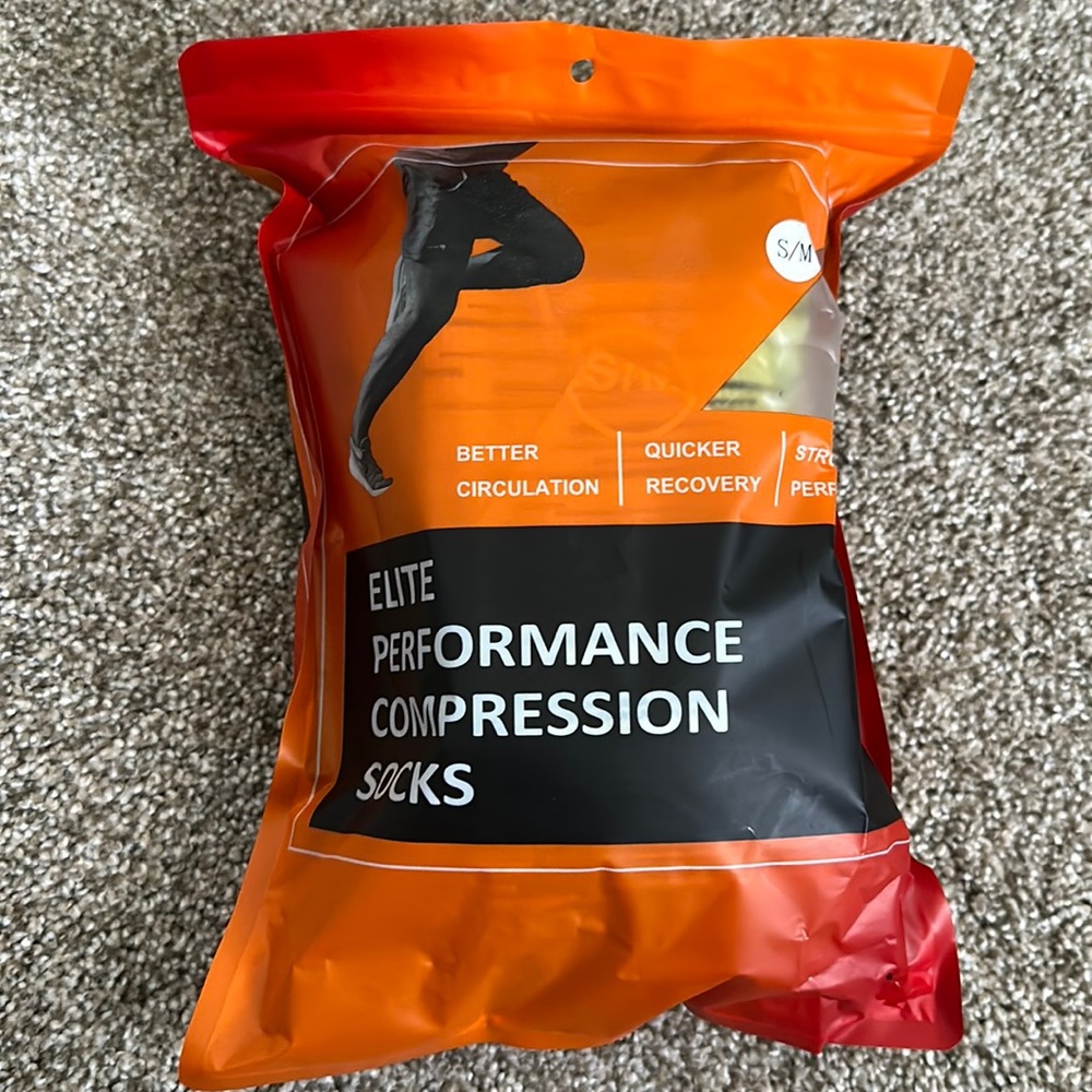 5 pack of multi colored compression socks, S/M